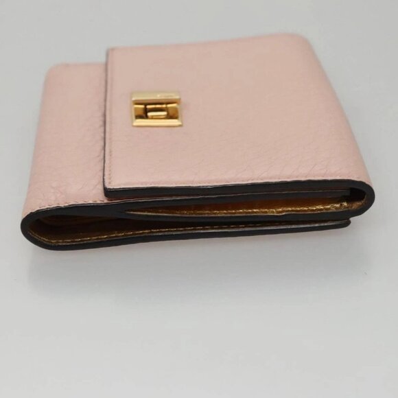 FENDI Peek A Boo Wallet Leather Pink Auth 105912V - Picture 3 of 16